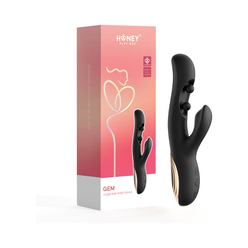 Honey Play Box Gem Pressure Sensing App-Controlled Twin Balls Rabbit Black